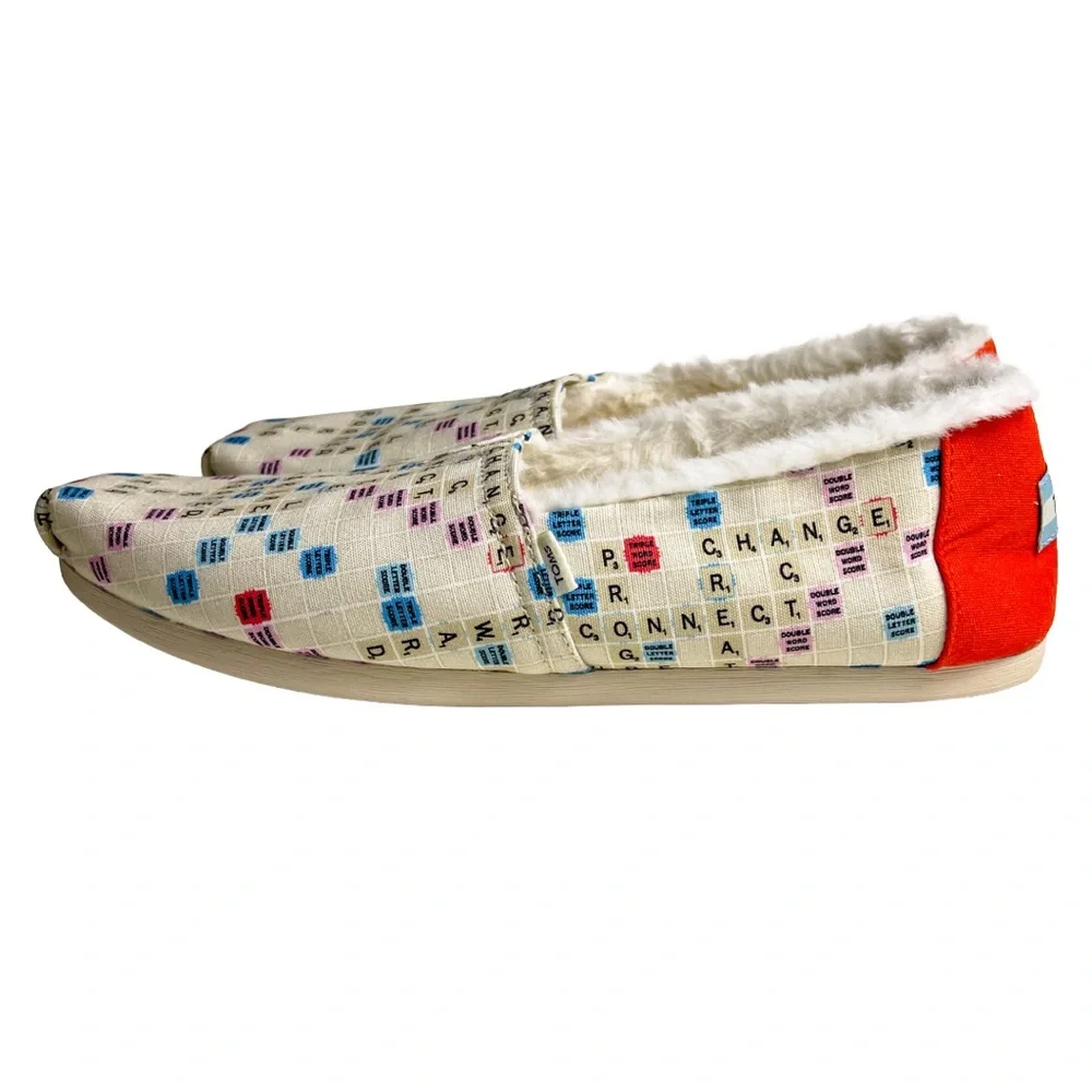 TOMS x SCRABBLE Alpargata Classic Canvas Slip On Flats Size 9 NEW - Picture 6 of 8